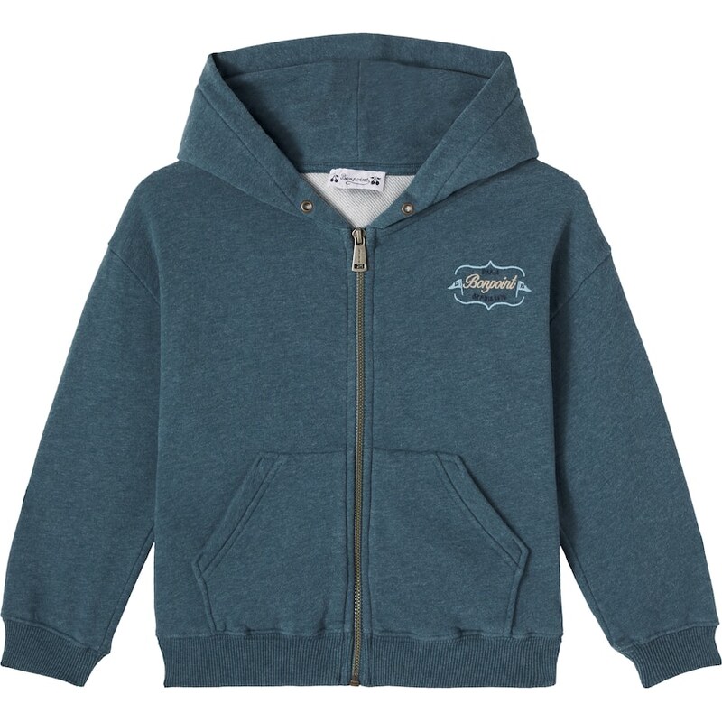 Bonpoint Logo cotton jersey zip-up hoodie