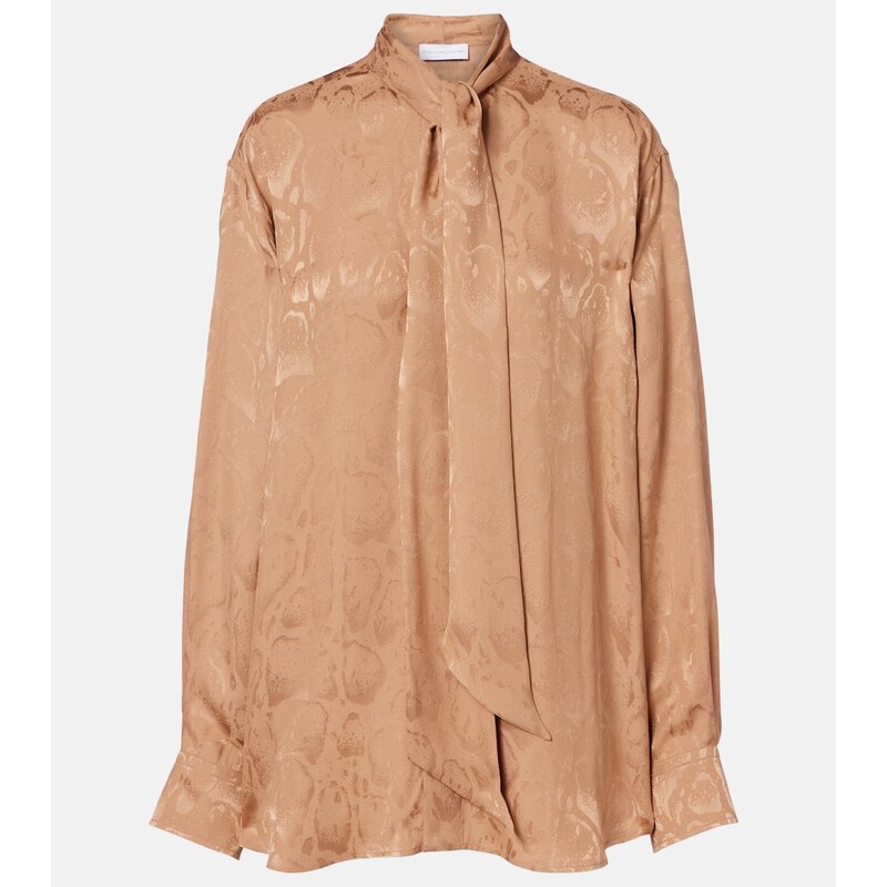 Stella McCartney Leopard-print silk-blend jacquard blouse