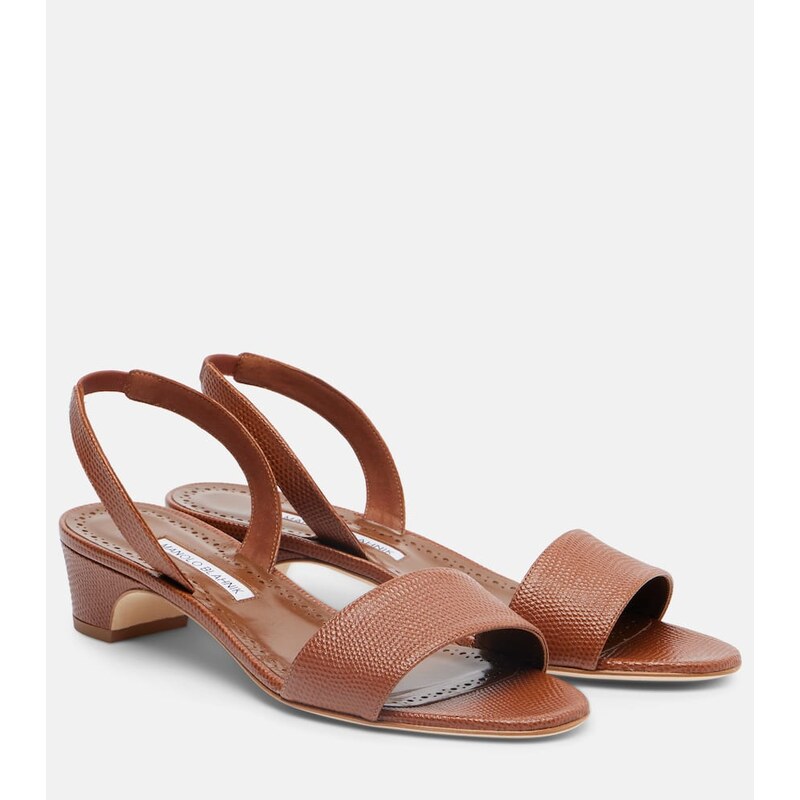 Manolo Blahnik Patobarnu 30 leather slingback sandals