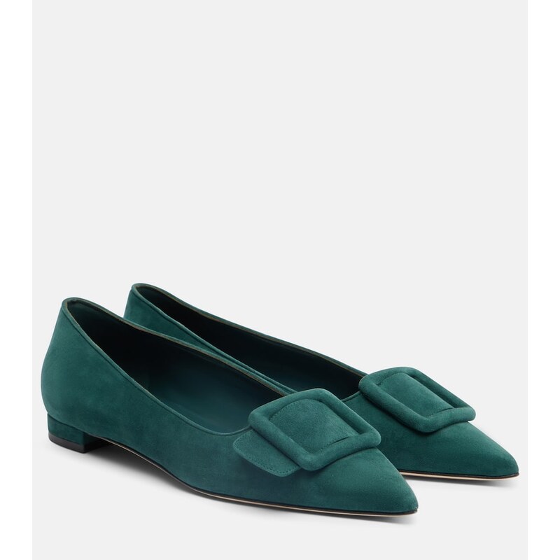 Manolo Blahnik Maysale suede ballet flats