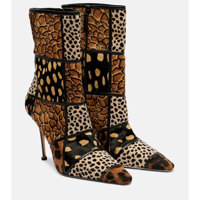 Manolo Blahnik Trulona 105 calf hair ankle boots