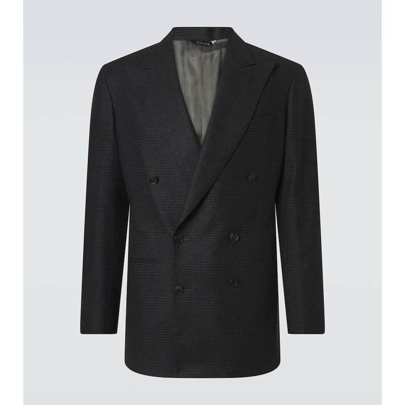Saman Amel Prince of Wales check wool flannel blazer