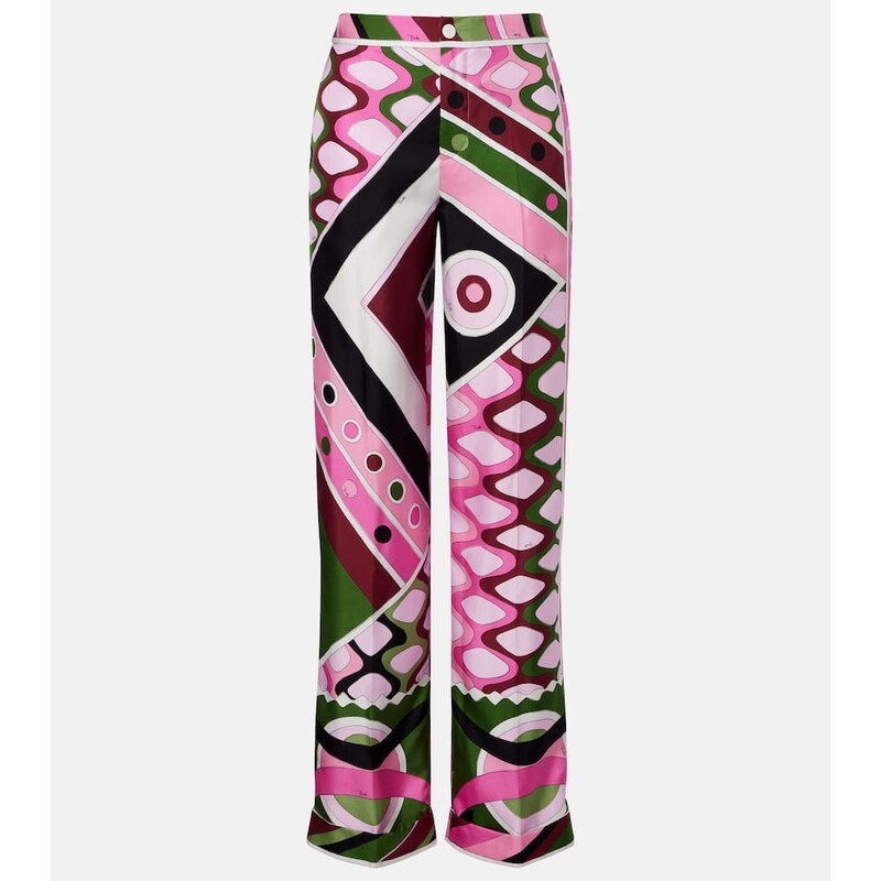 Pucci Vivara high-rise silk wide-leg pants
