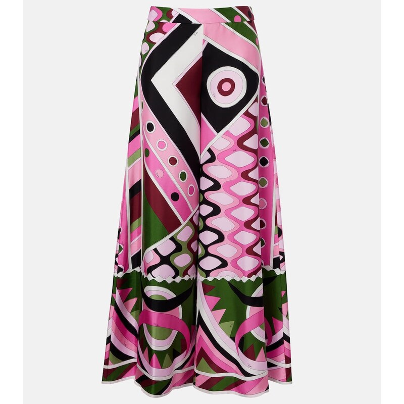 Pucci Vivara silk satin wide-leg pants