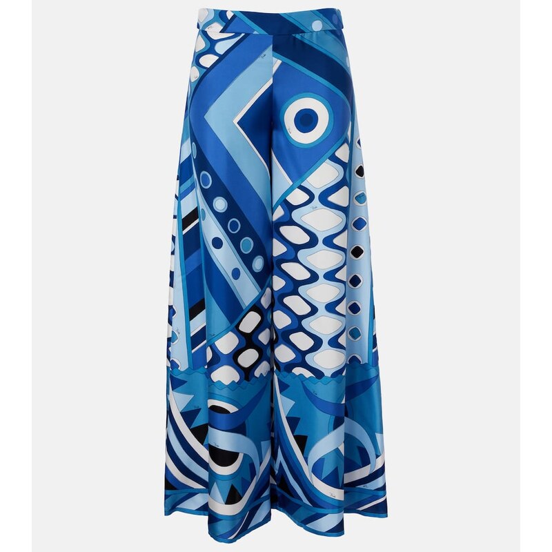 Pucci Vivara high-rise silk wide-leg pants