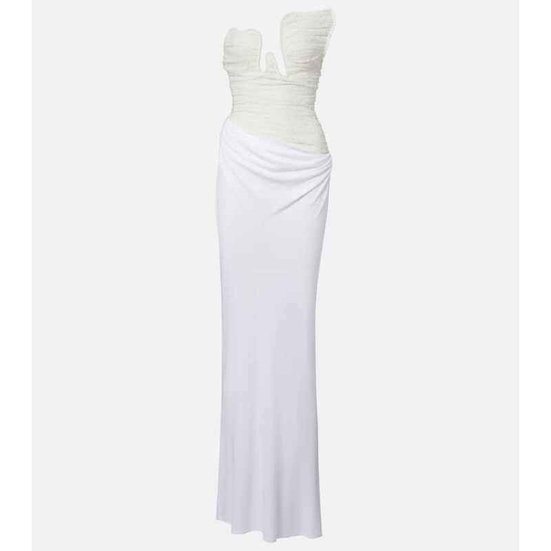 Christopher Esber Salacia ruched lace and jersey gown