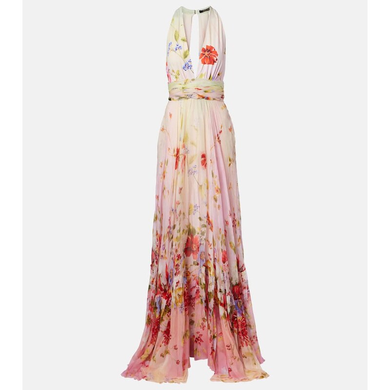 Roberto Cavalli Floral silk gown
