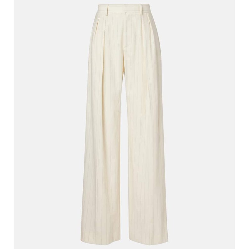 Ralph Lauren Collection Striped high-rise wool wide-leg pants
