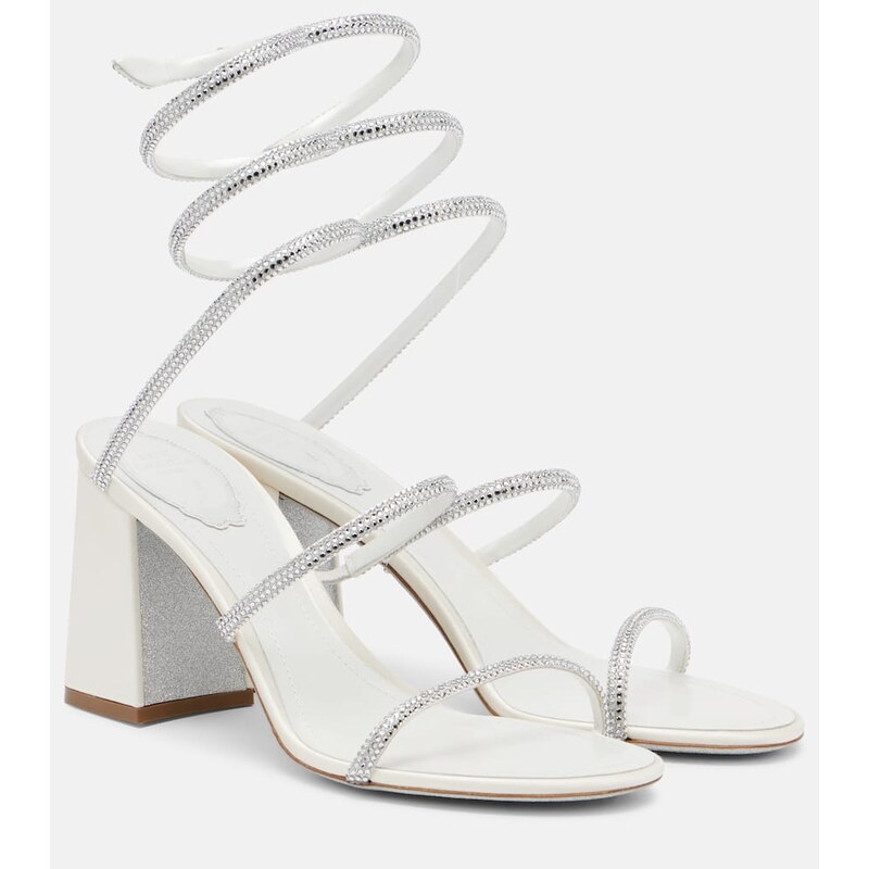 Rene Caovilla 80 embellished satin sandals