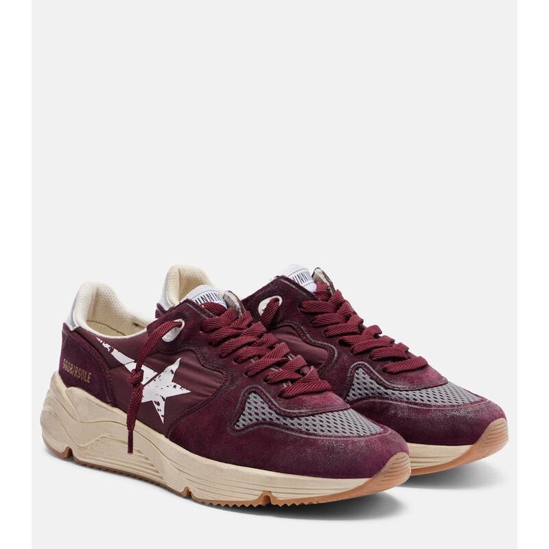 Golden Goose Running Nylon suede-trimmed sneakers