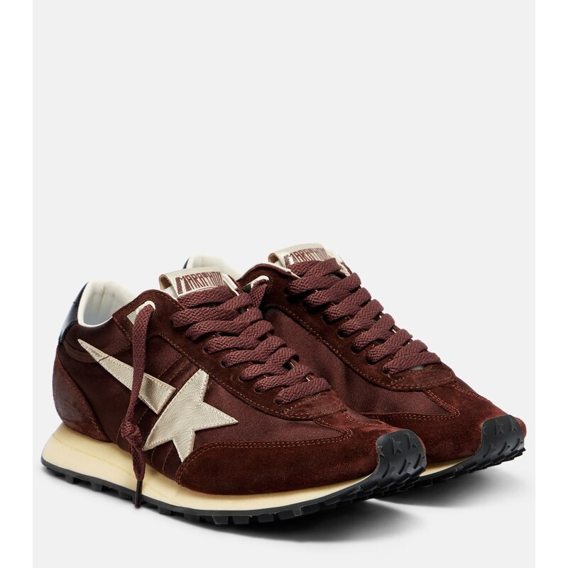 Golden Goose Marathon satin and suede sneakers