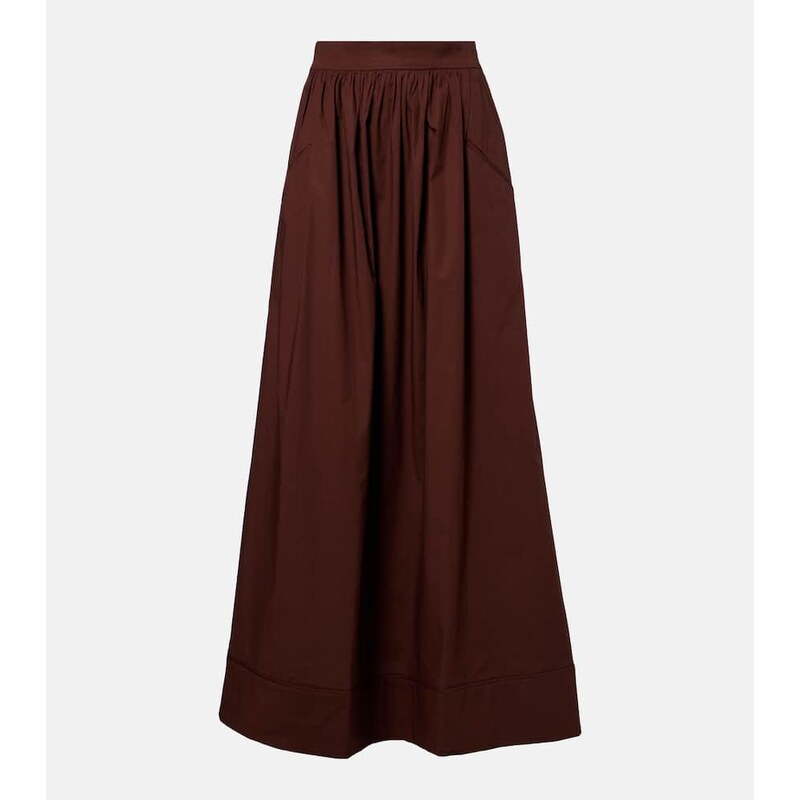 Adriana Degreas Pleated cotton maxi skirt