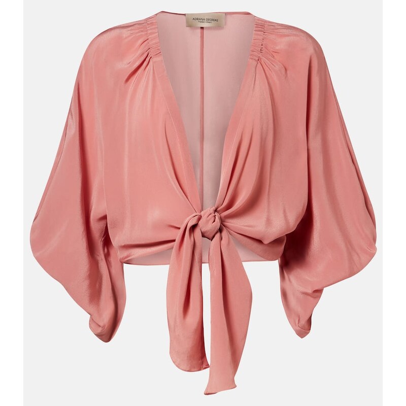 Adriana Degreas Solid Front gathered crop top