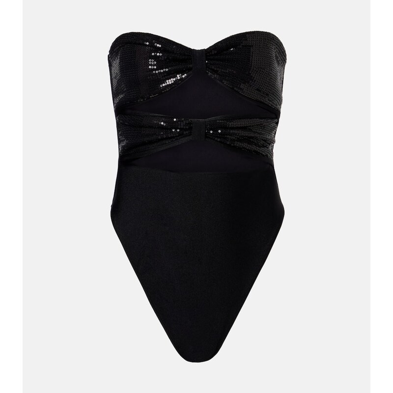 Adriana Degreas Cutout sequined swimsuit