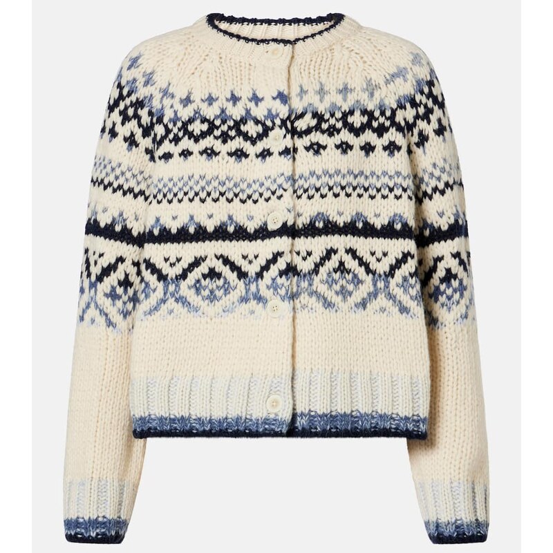 Velvet Tovah Fair Isle wool-blend cardigan