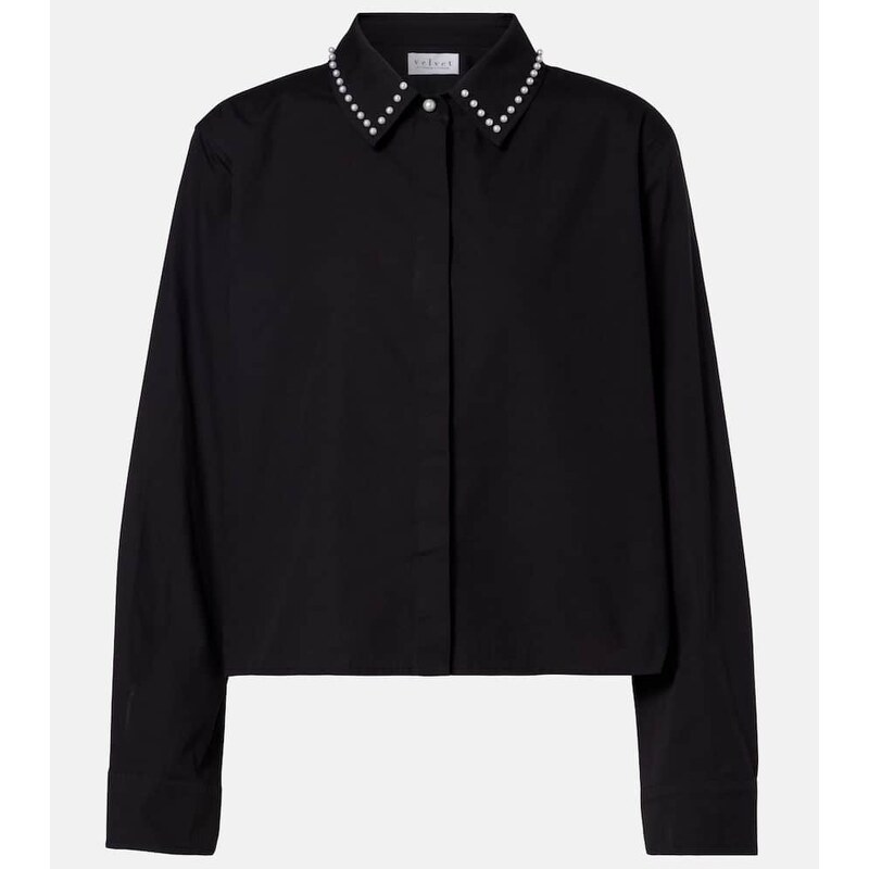 Velvet Jocelyn beaded cotton poplin shirt