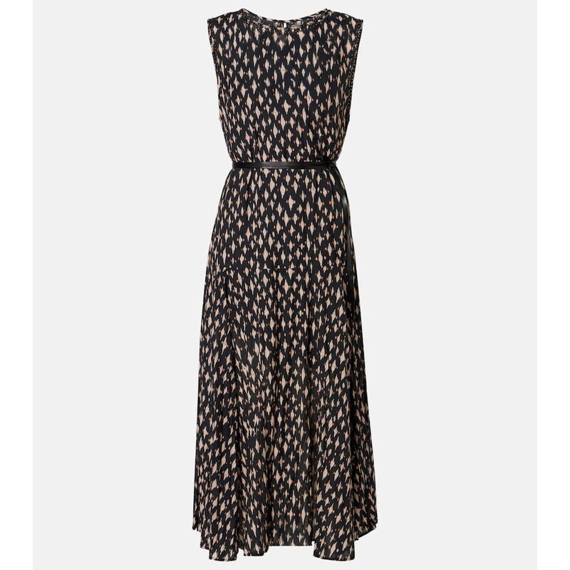 Velvet Kaitlyn beaded cotton-blend midi dress
