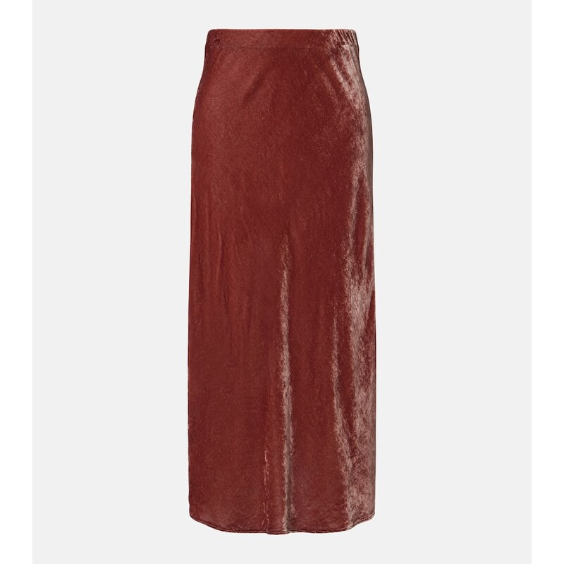 Velvet Felicity velvet midi skirt