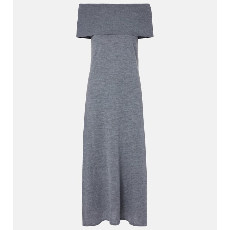 Jardin des Orangers Off-shoulder virgin wool maxi dress