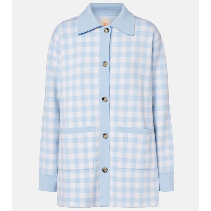 Jardin des Orangers Gingham wool and cashmere cardigan