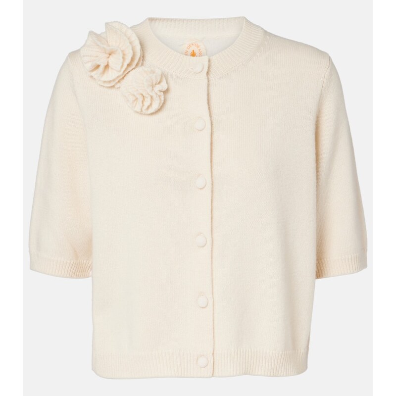 Jardin des Orangers Floral-appliquÃ wool and cashmere cardigan
