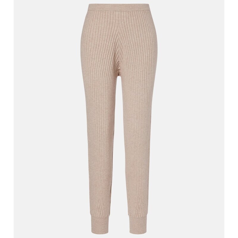 Jardin des Orangers Ribbed-knit cotton and cashmere sweatpants