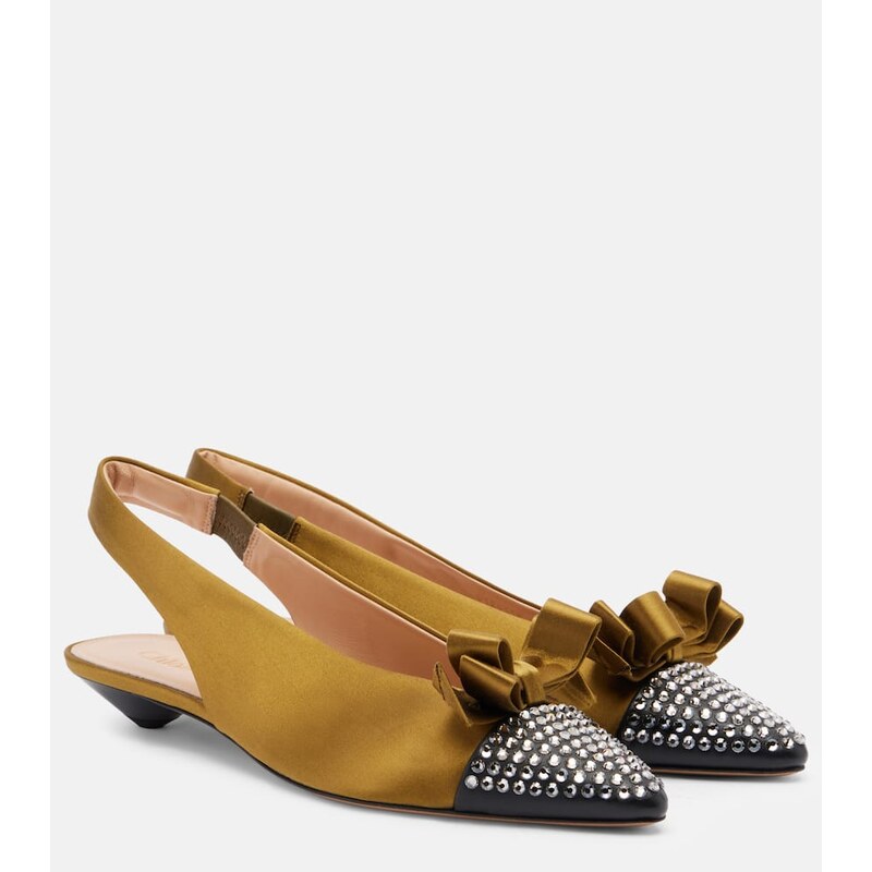 Chloe ChloÃ Alba 20 embellished satin slingback pumps