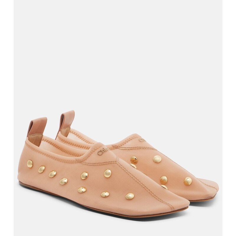 Baleríny Chloé Rita s nášivkami v barvě Blushy Beige