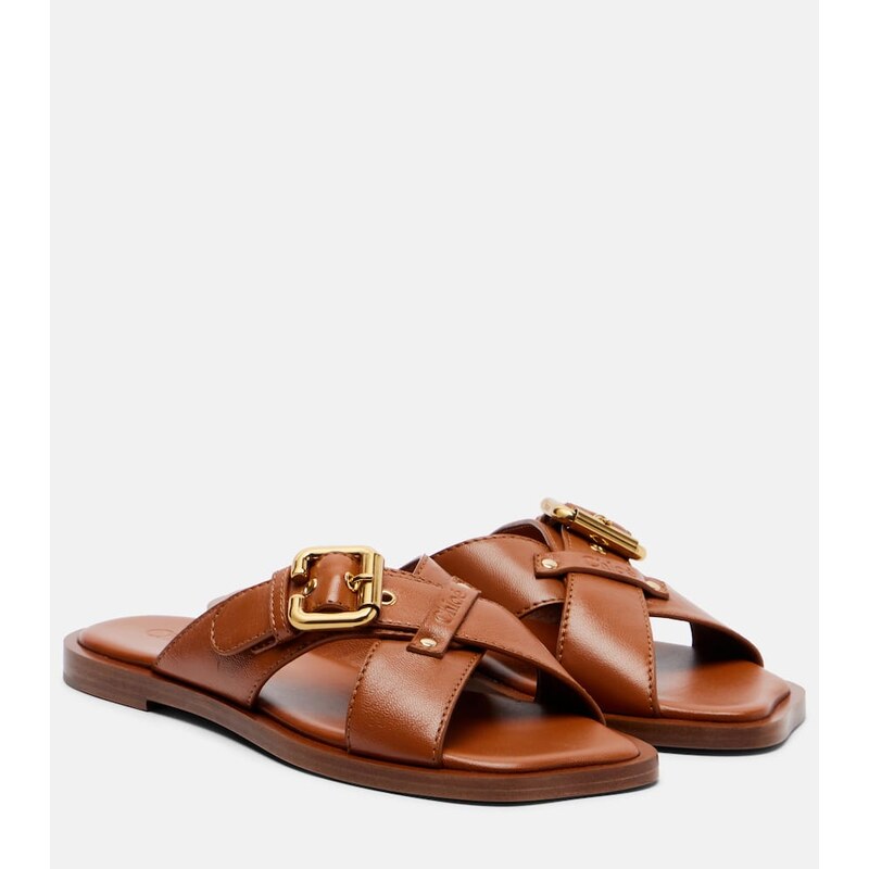 Dámské pantofle Chloé Nil v barevném odstínu Ginger Brown