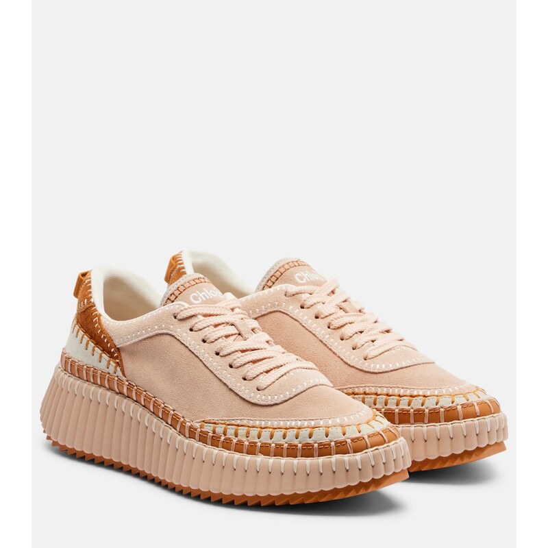 Chloe ChloÃ Nama suede platform sneakers