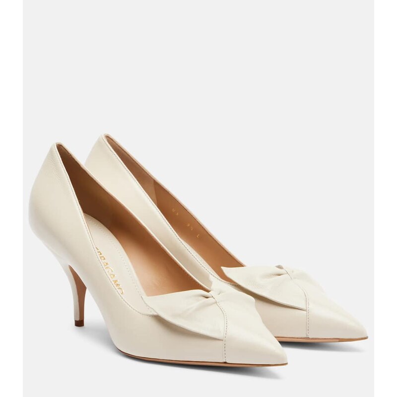 Ferragamo Gwen 70 leather pumps