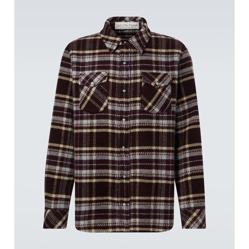 Gods True Cashmere Plaid cashmere shirt with emerald