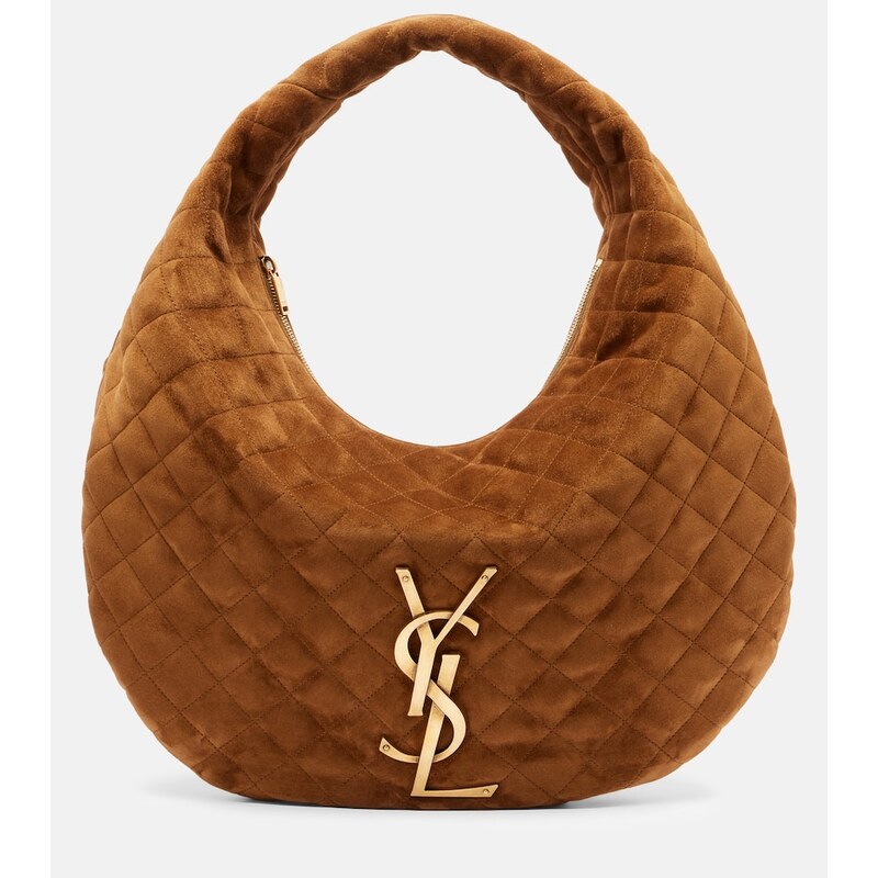 Saint Laurent Icare Medium quilted suede shoulder bag