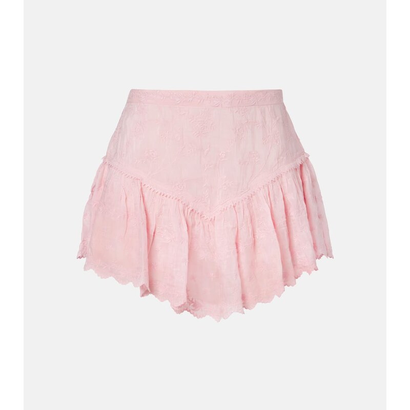 Isabel Marant Embroidered cotton and silk shorts