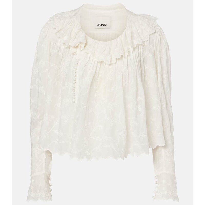 Isabel Marant Zelly embroidered cotton and silk blouse