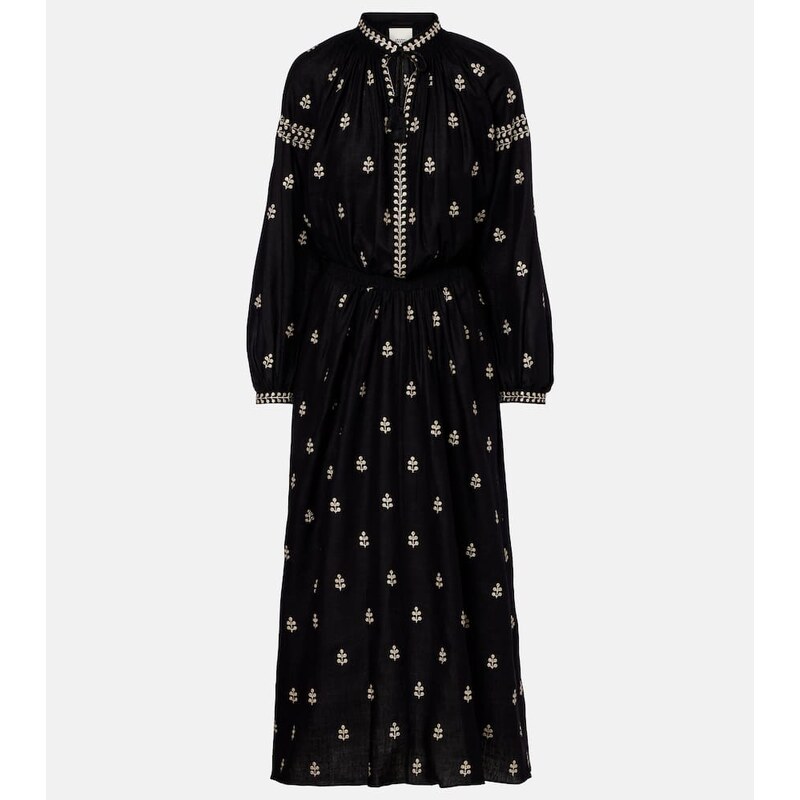 Isabel Marant Rodilia embroidered silk maxi dress