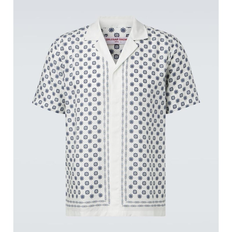 Orlebar Brown Maitan printed bowling shirt