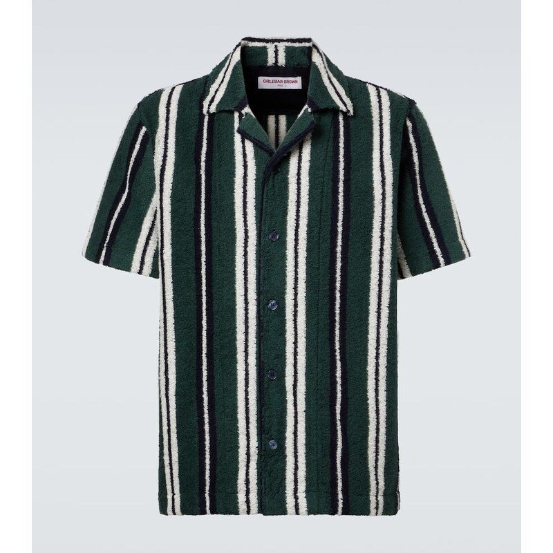 Orlebar Brown Griffith striped terry bowling shirt
