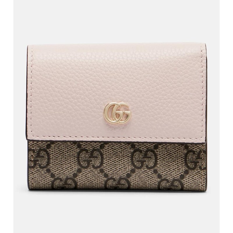 Gucci GG Marmont Mini leather-trimmed wallet