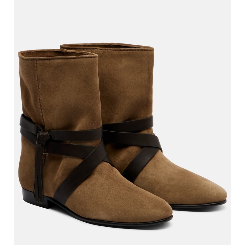 Isabel Marant Rejen leather-trimmed suede ankle boots