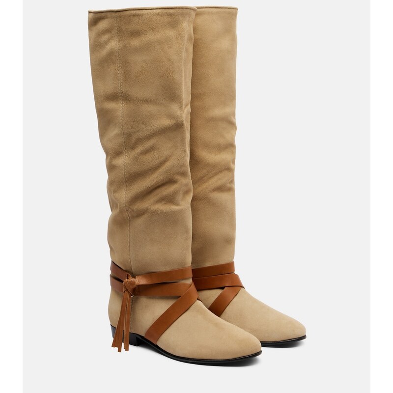 Isabel Marant Silmon leather-trimmed suede knee-high boots