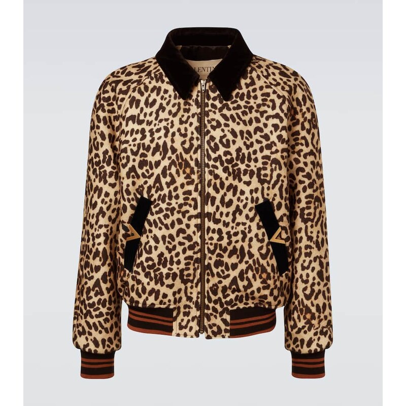 Valentino VGold leopard-print wool blouson jacket