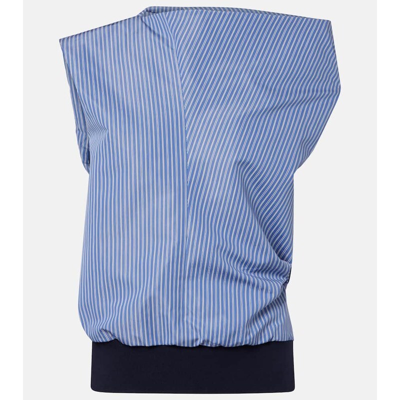 Sacai Striped cotton-blend top