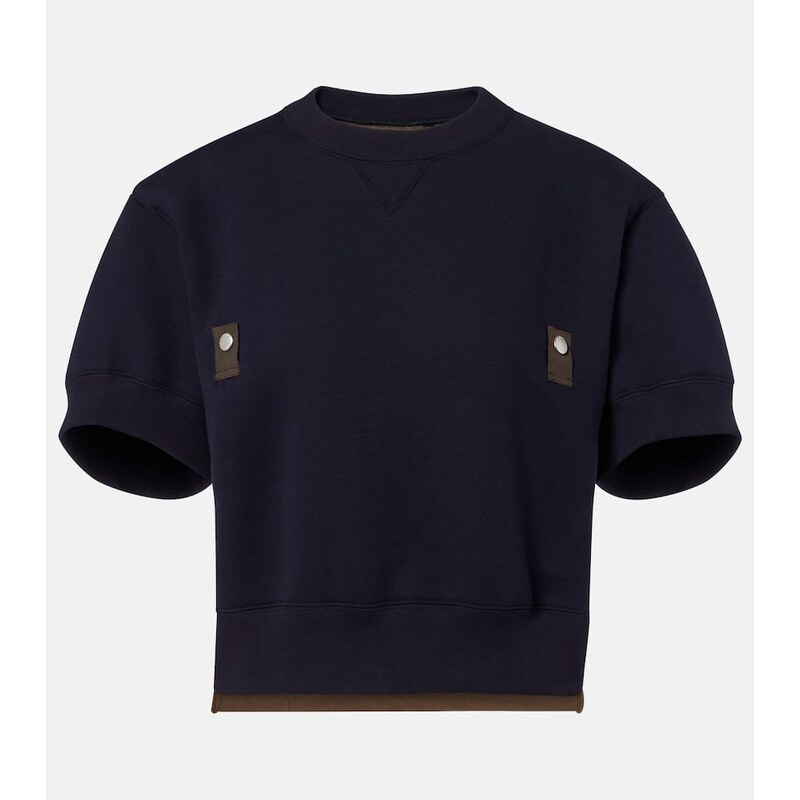 Sacai Cotton-blend and twill sweatshirt