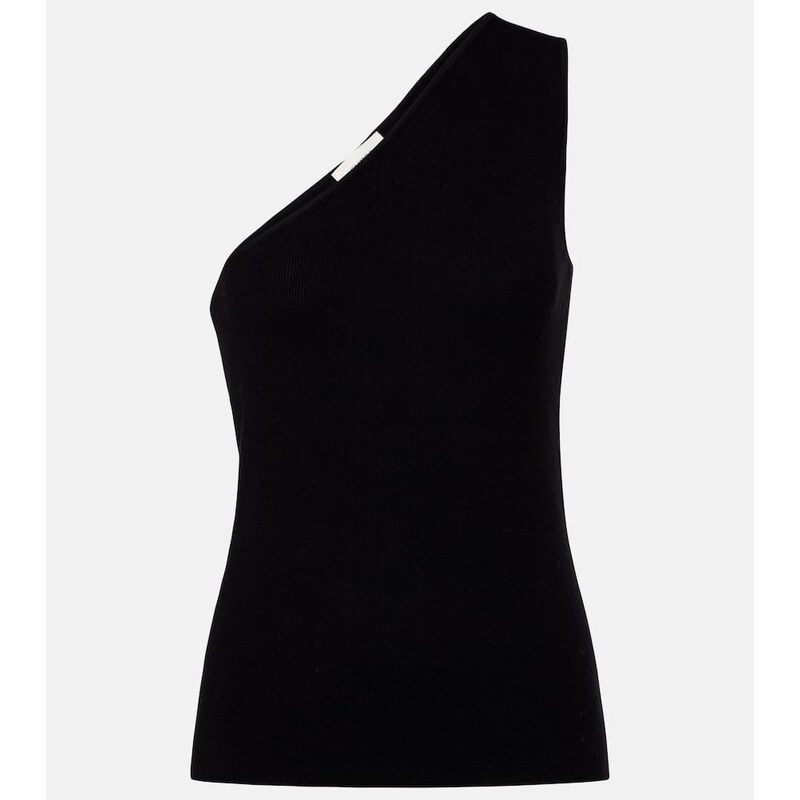 Lisa Yang One-shoulder cotton and cashmere top