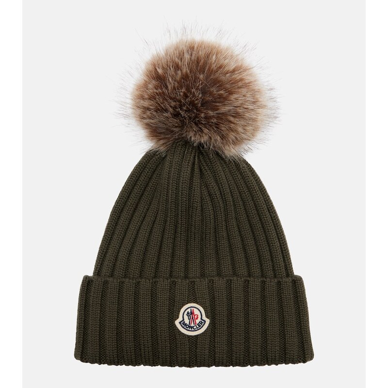 Moncler Logo virgin wool beanie