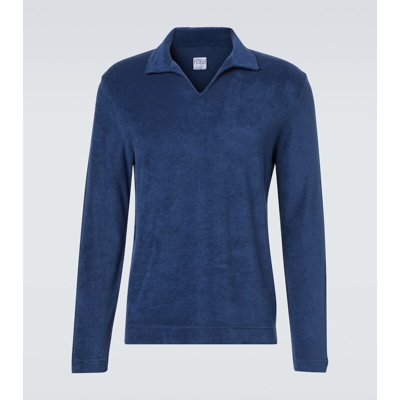 Fedeli Cotton terry polo sweater