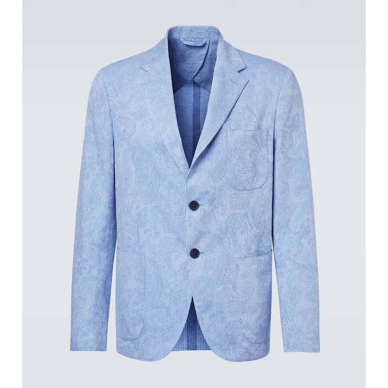 Etro Woven cotton jersey blazer