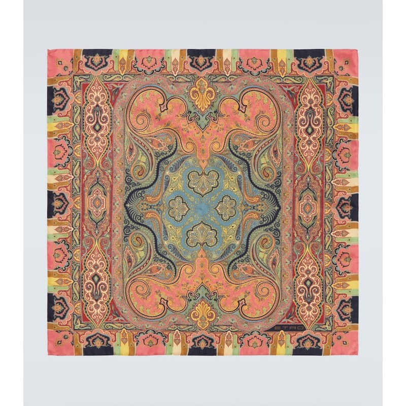 Etro Printed silk pocket square