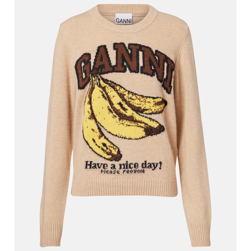 Ganni Logo intarsia sweater